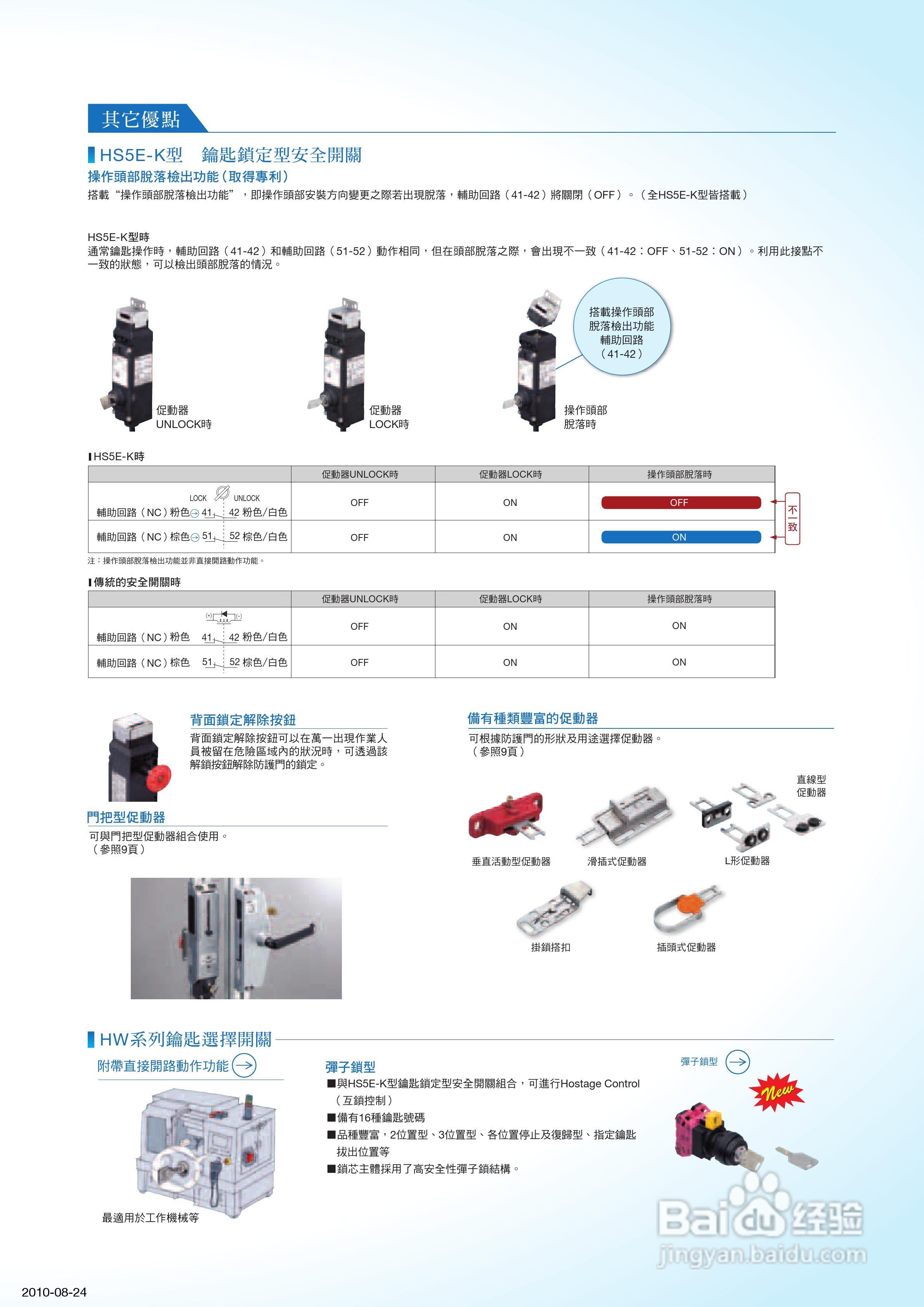 和泉电气钥匙锁定型安全开关HS5E-K使用说明书:[1]