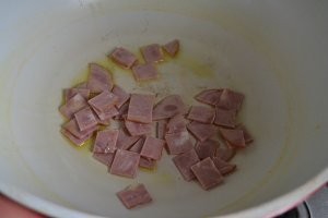 养生食补奶香南瓜火腿意面的做法