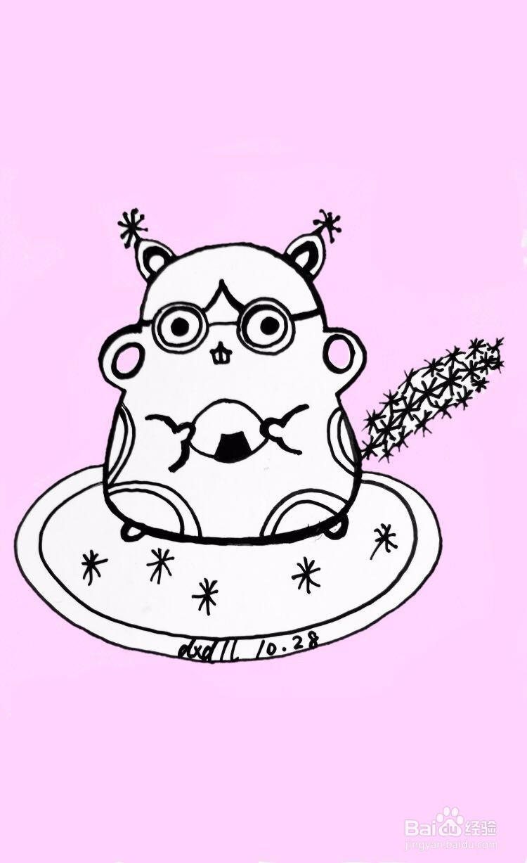 茉莉水彩手绘之松鼠学霸