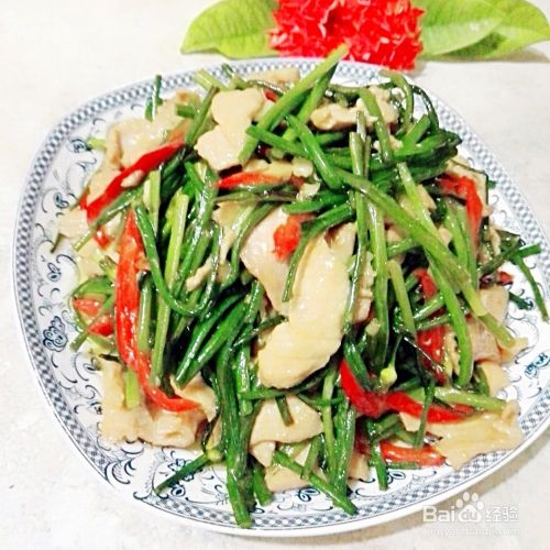 韭菜花炒肉的做法 百度经验