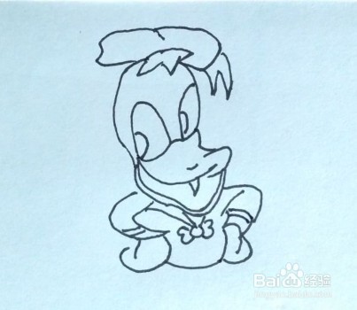卡通简笔画:唐老鸭的画法、步骤