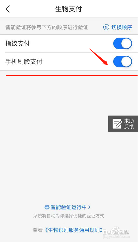 支付宝App怎样刷脸支付功能