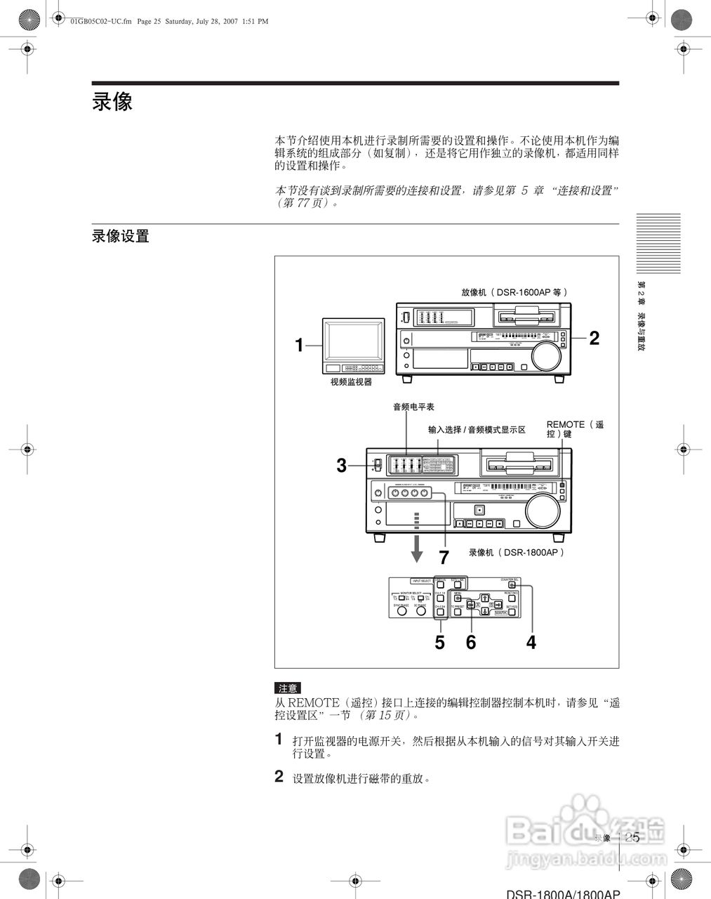 DSR-1800AP Master 系列录像机用户手册:[3]