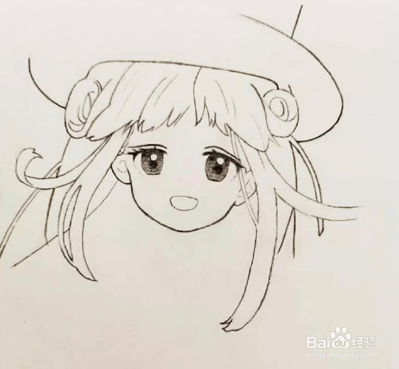 怎么画帽子女孩呢