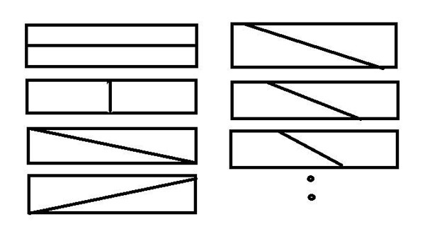 一个长方形纸剪成大小相等的两块,有几种剪法