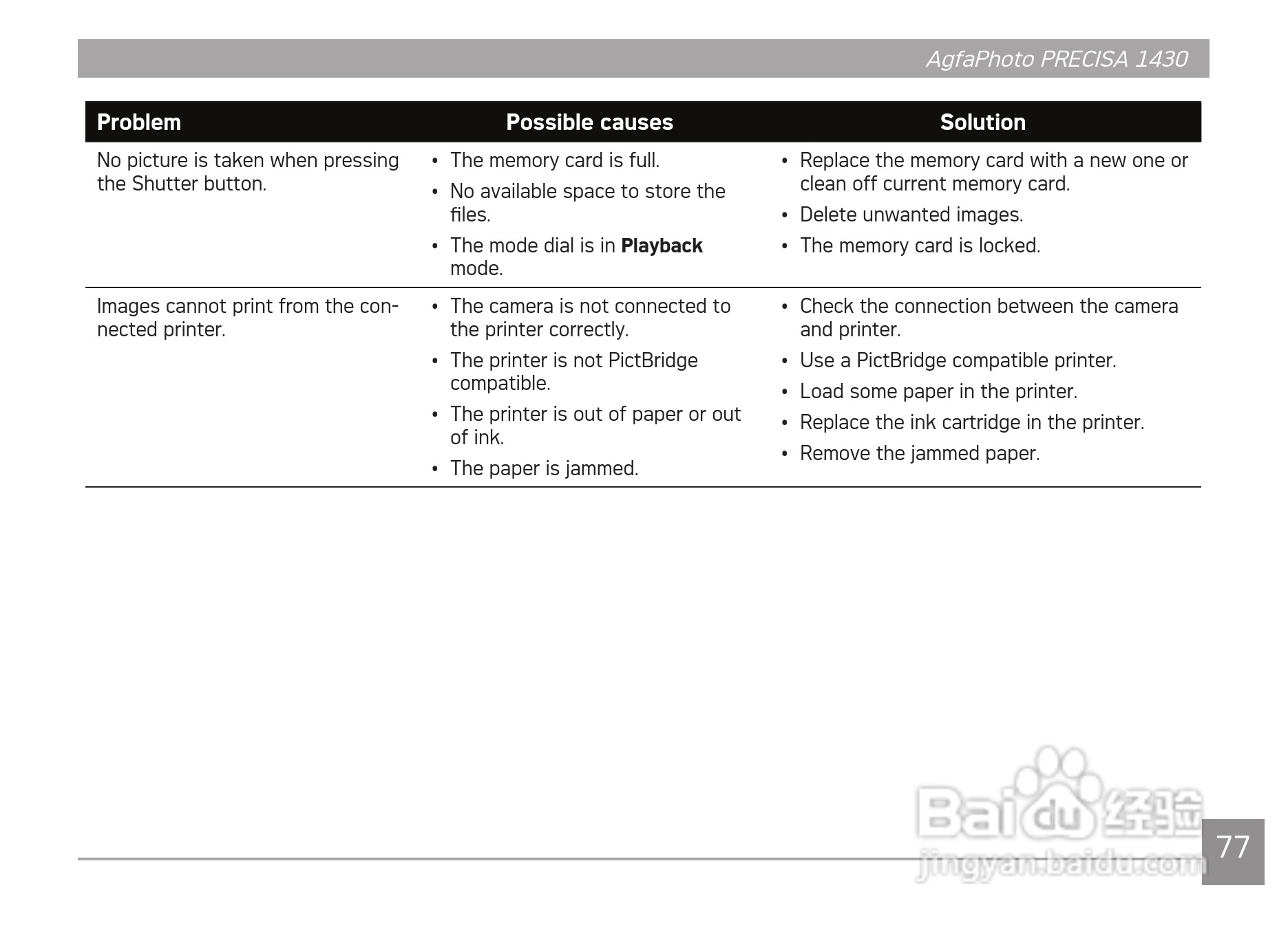 爱克发AgfaPhoto PRECISA 1430数码相机使用说明书:[8]