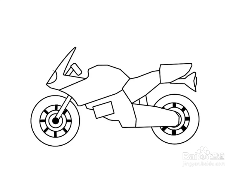 怎么画摩托车简笔画