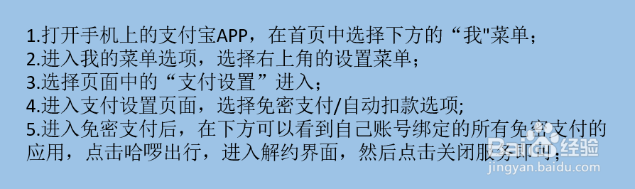 支付宝如何解约哈喽出行