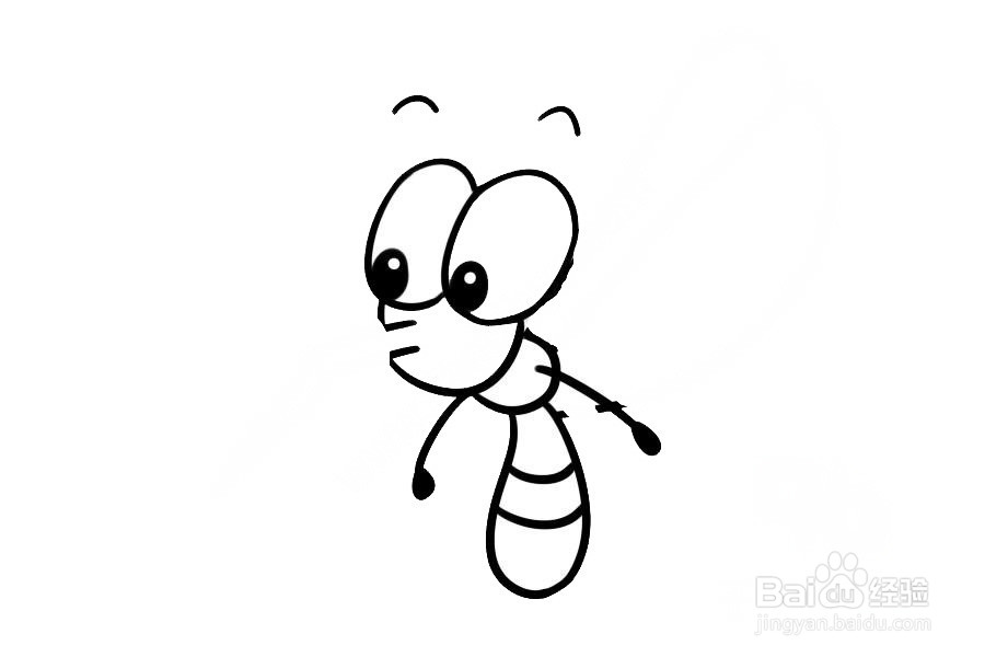 惊讶的蚊子的简笔画