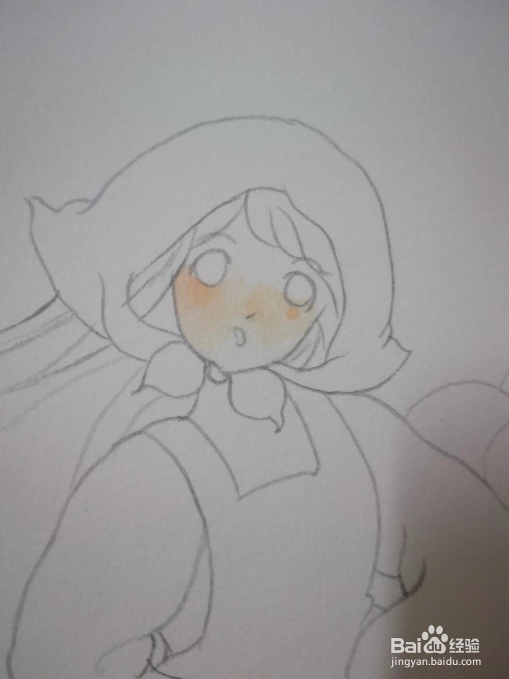 带背景的人物简单水彩画法过程