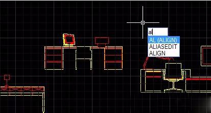 如何使用cad对齐命令对齐图块
