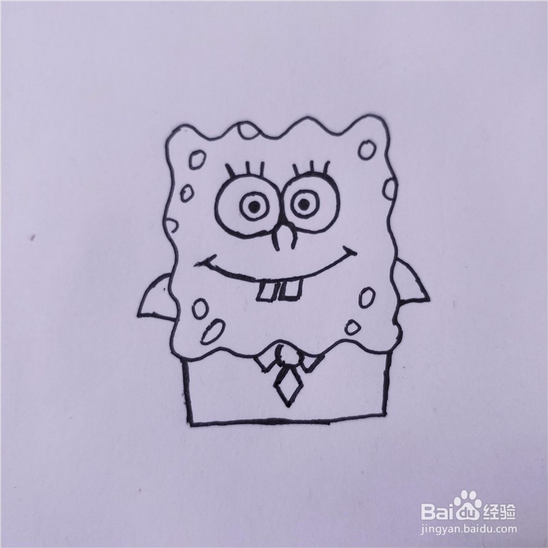 怎么画海绵宝宝的简笔画？