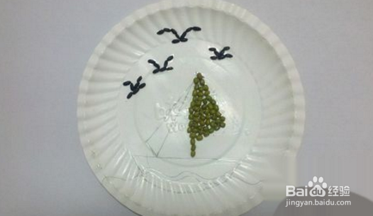 拿豆子做手工怎么粘