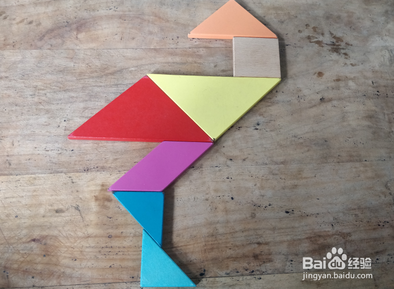 用七巧板怎样拼站着的火烈鸟？