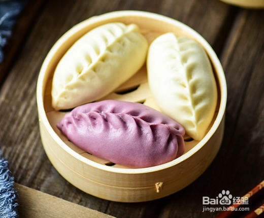蒸烤箱双色柳叶包子