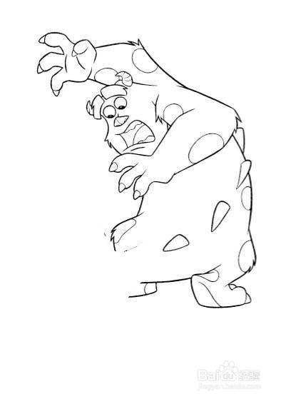 怪兽和小女孩的简笔画