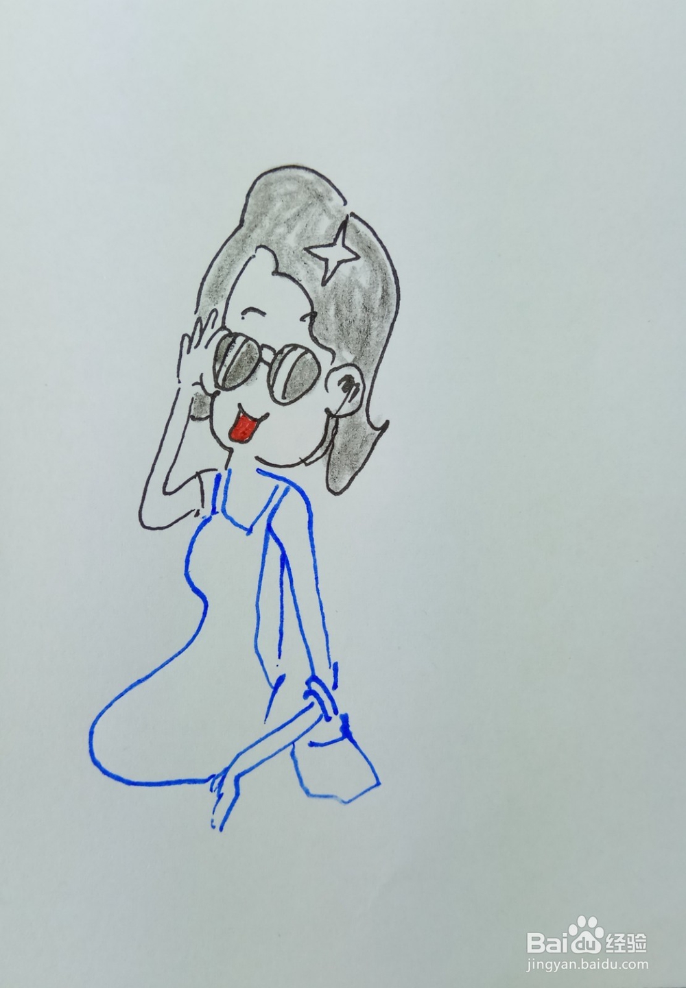 怎样画儿童简笔画“围裙妈妈戴眼镜”？