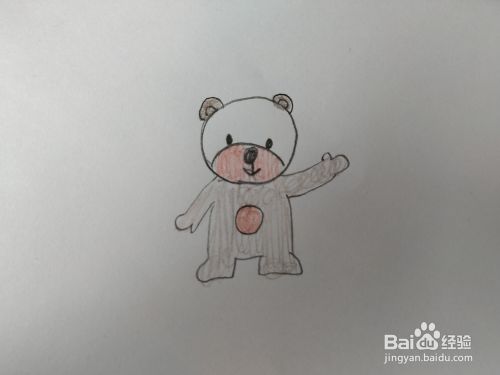 举手的小熊简笔画怎么画 怎么画卡通小熊 百度经验