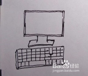 幼儿简笔画：怎么一步一步画一台台式电脑？简单
