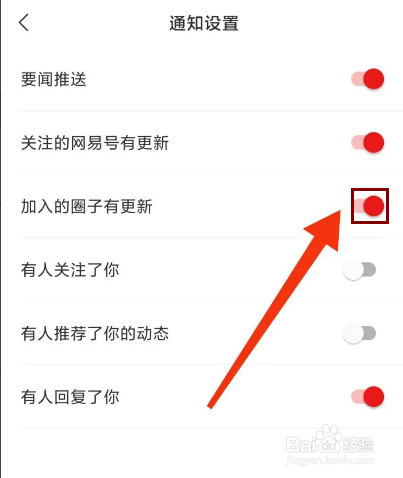网易新闻怎么设置加入的圈子有更新通知？