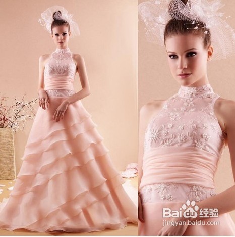 粉色婚纱，灵动如花