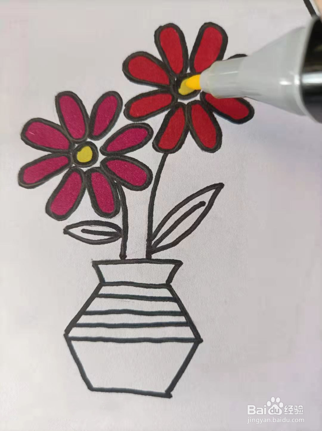插花的手账图案怎么画