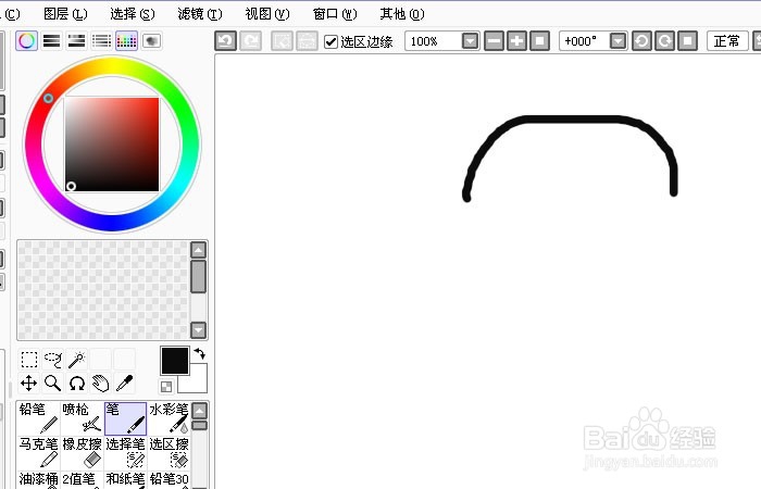 Sai软件手绘简笔画怀旧的小轿车