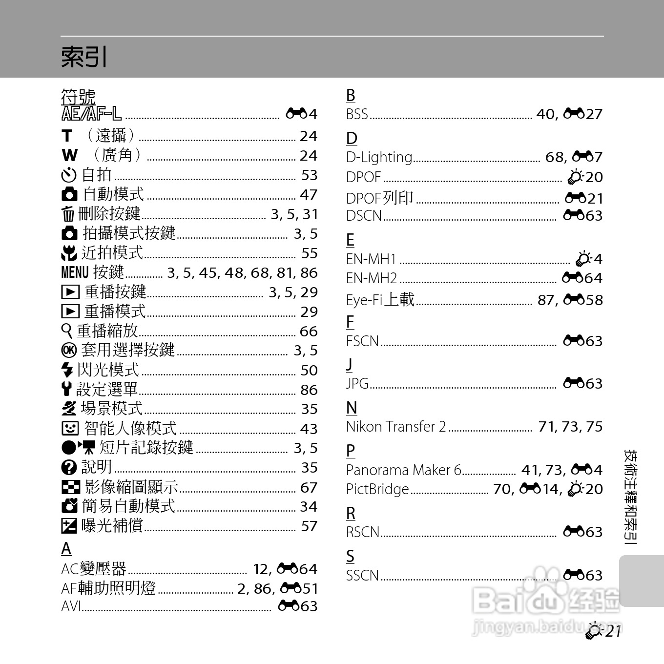 尼康 COOLPIX L25(繁体中文)说明书:[20]