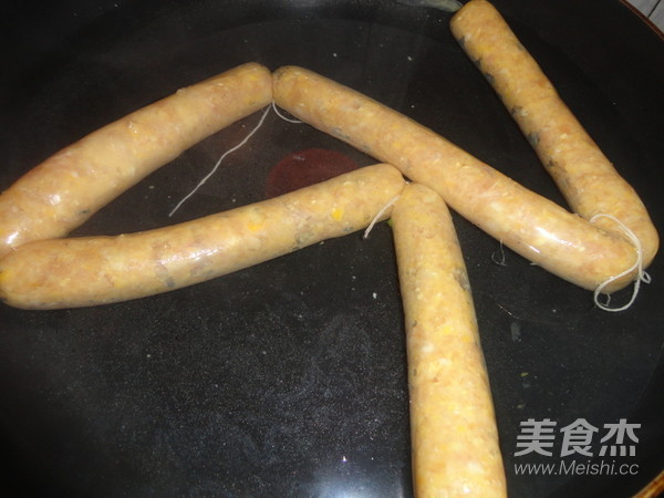 玉米鸡肉肠的做法