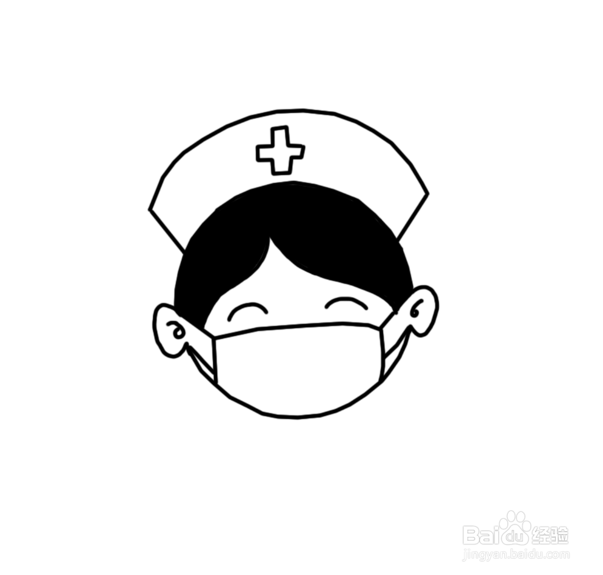 护士帽简笔图片
