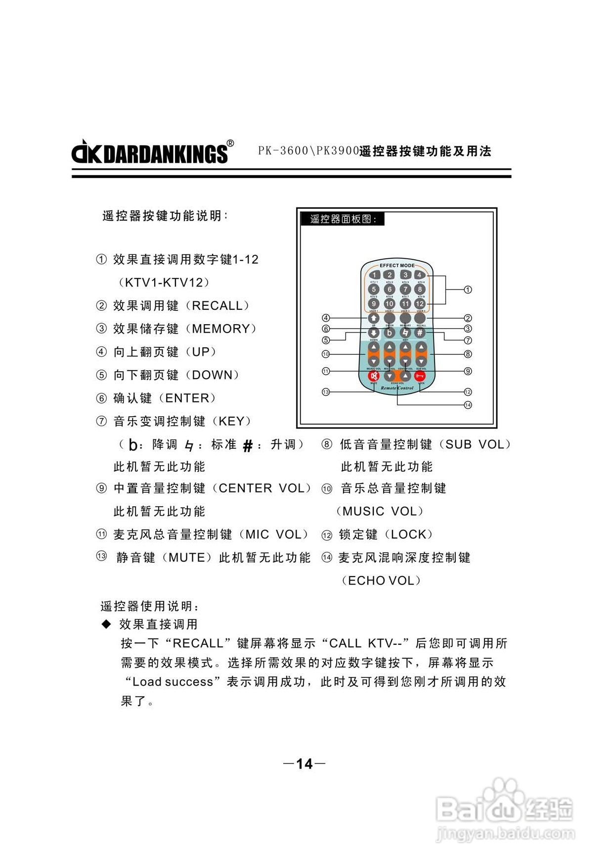 帝肯专业KTV功放PK3600使用说明书:[1]