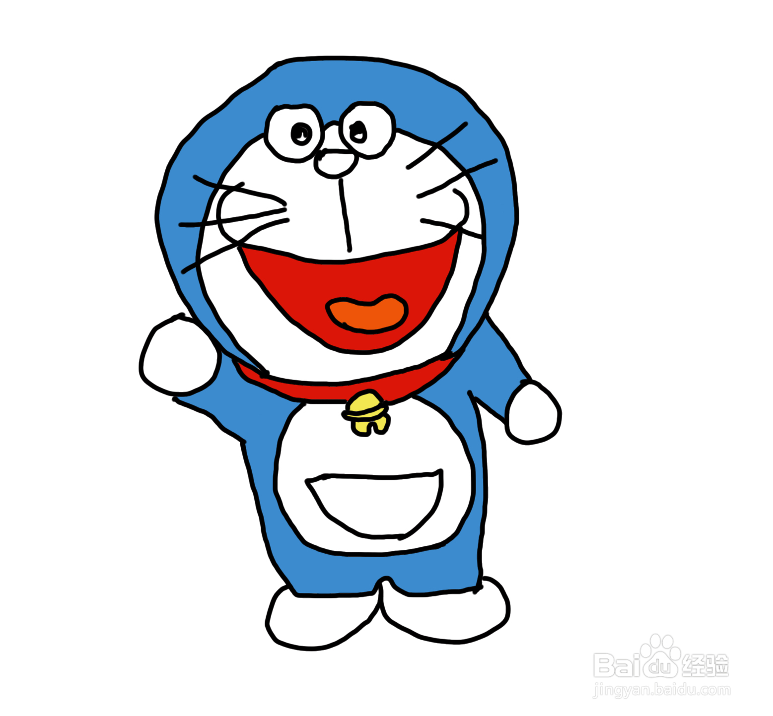 怎么画儿童彩色简笔画卡通动画人物哆啦A梦