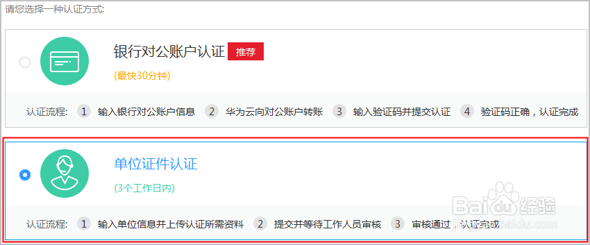 如何在华为云用企业证件进行认证