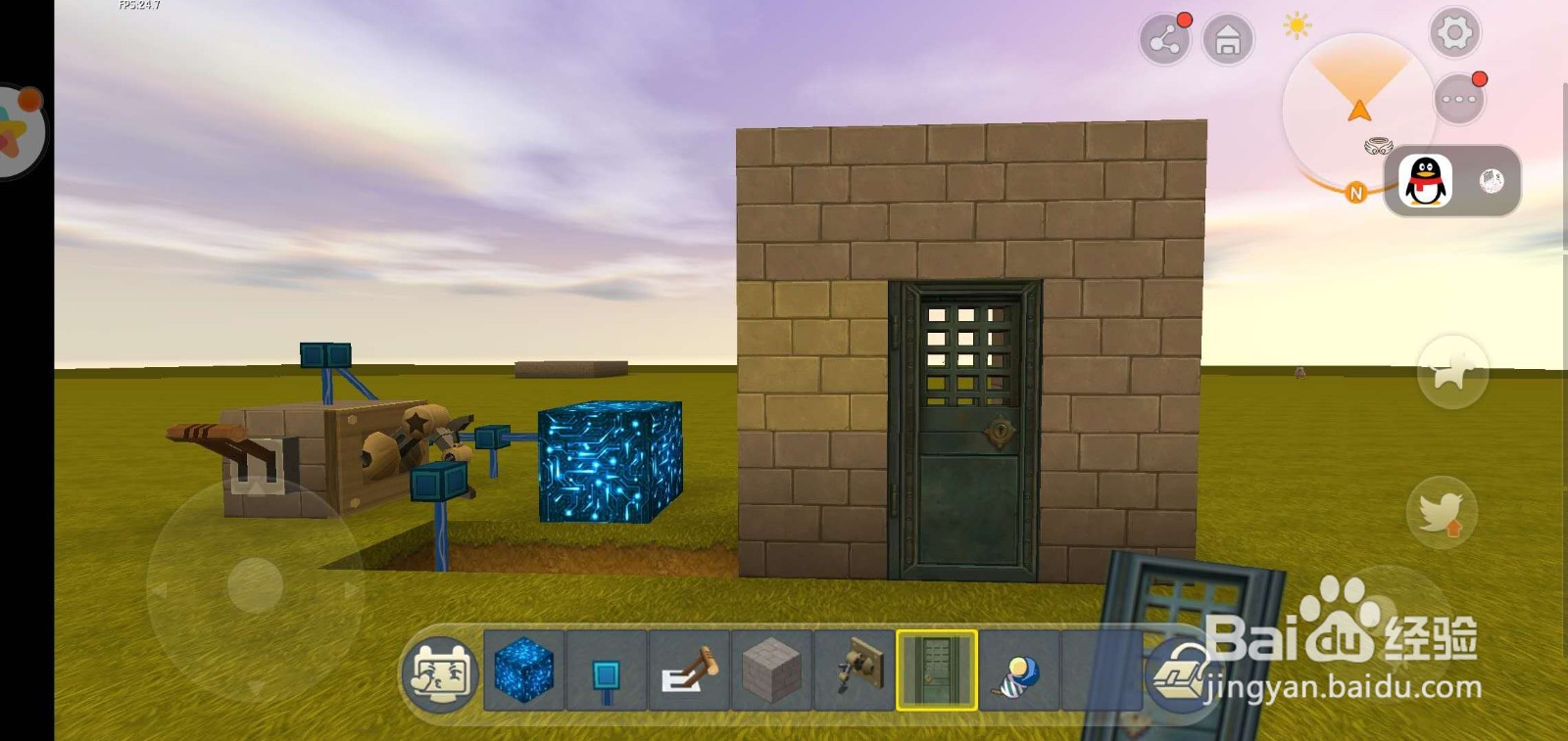 迷你世界怎么穿门