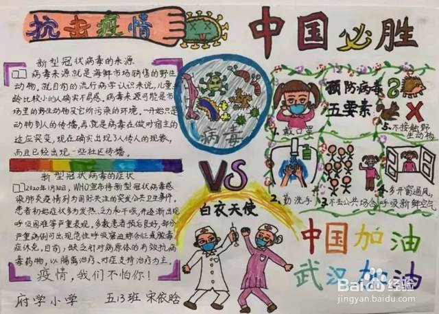 我抗疫我成长手抄报