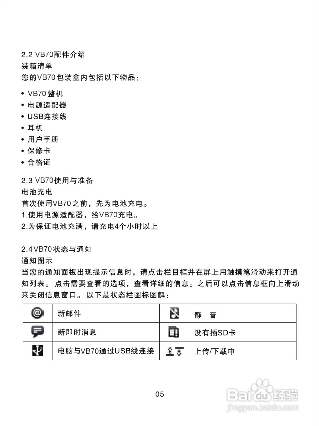 优派PAD VB70平板电脑使用说明书:[2]