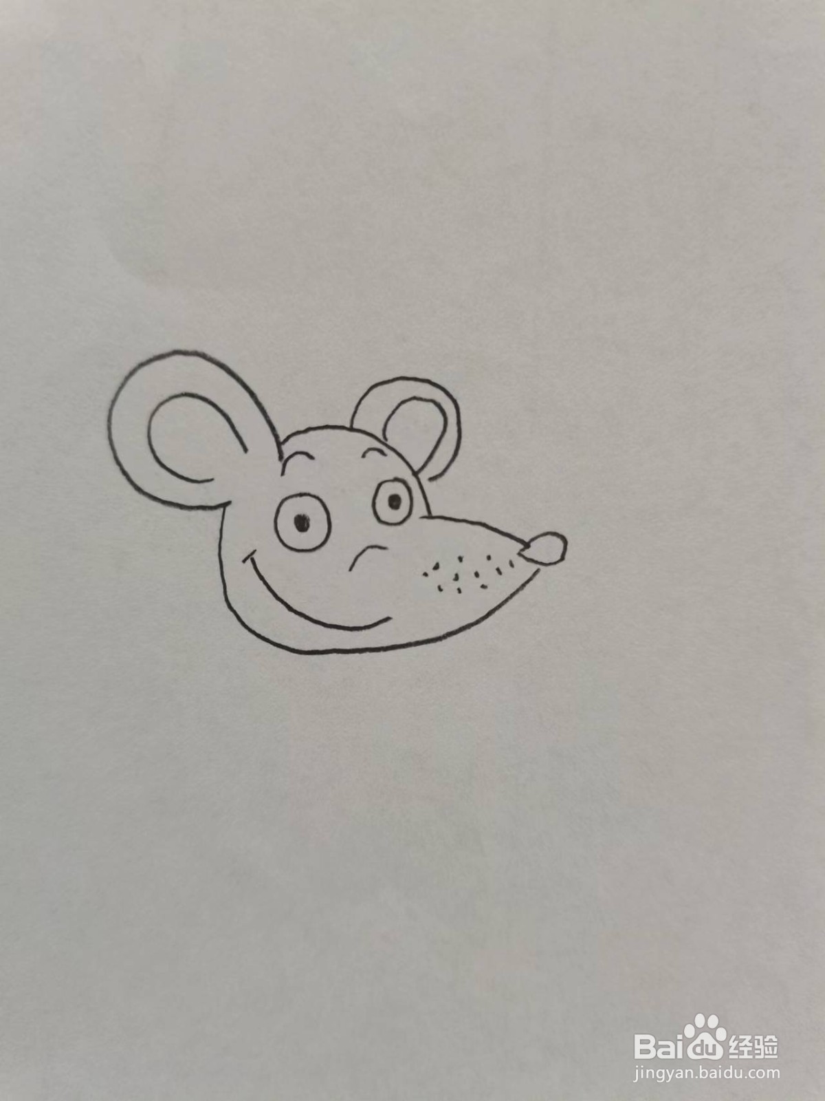铅笔画吃饱的小老鼠