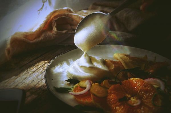 奶油水果可丽饼