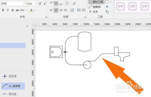 visio軟件中怎麼畫管線和管道平面圖