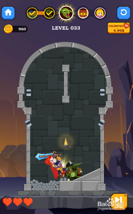 Hero Rescue Online的LEVEL 033怎样通过？