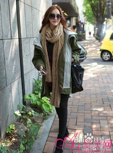 学会搭配技巧,厚棉衣外套也能显瘦