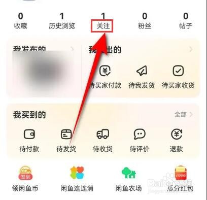 闲鱼已关注的用户怎么取消关注
