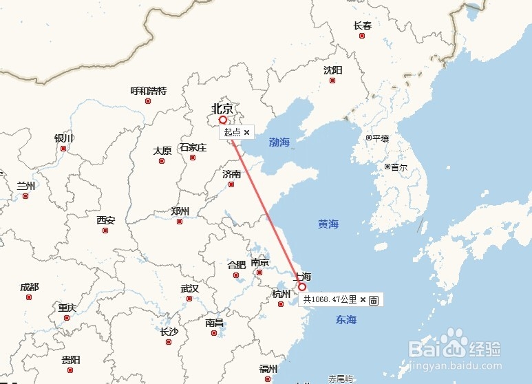 如何在网页版高德地图上测量两地距离