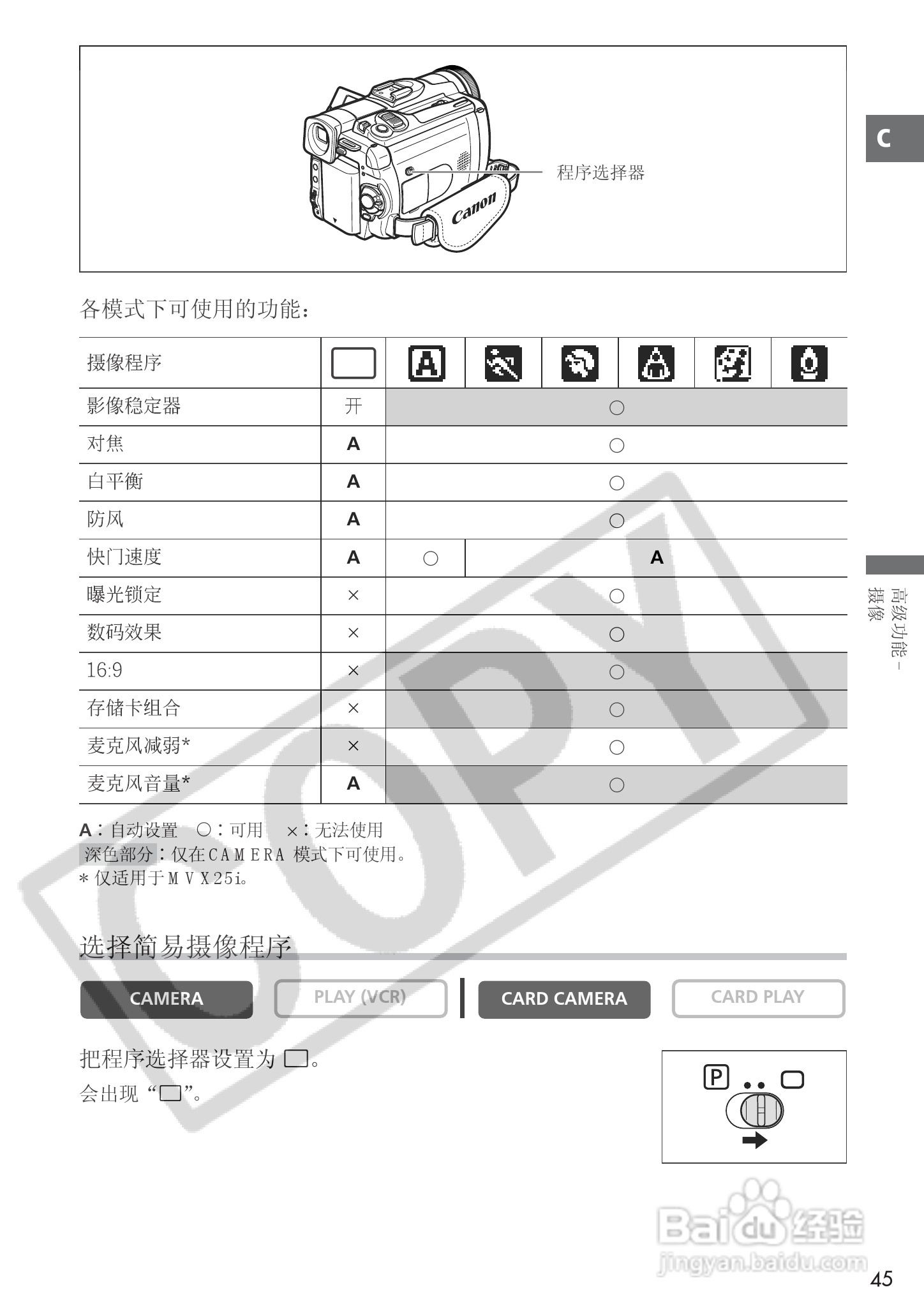 佳能MVX25i数码摄像机使用说明书:[5]