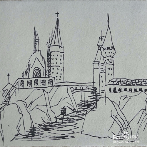 如何画电影哈利波特中的霍格沃茨魔法学校?