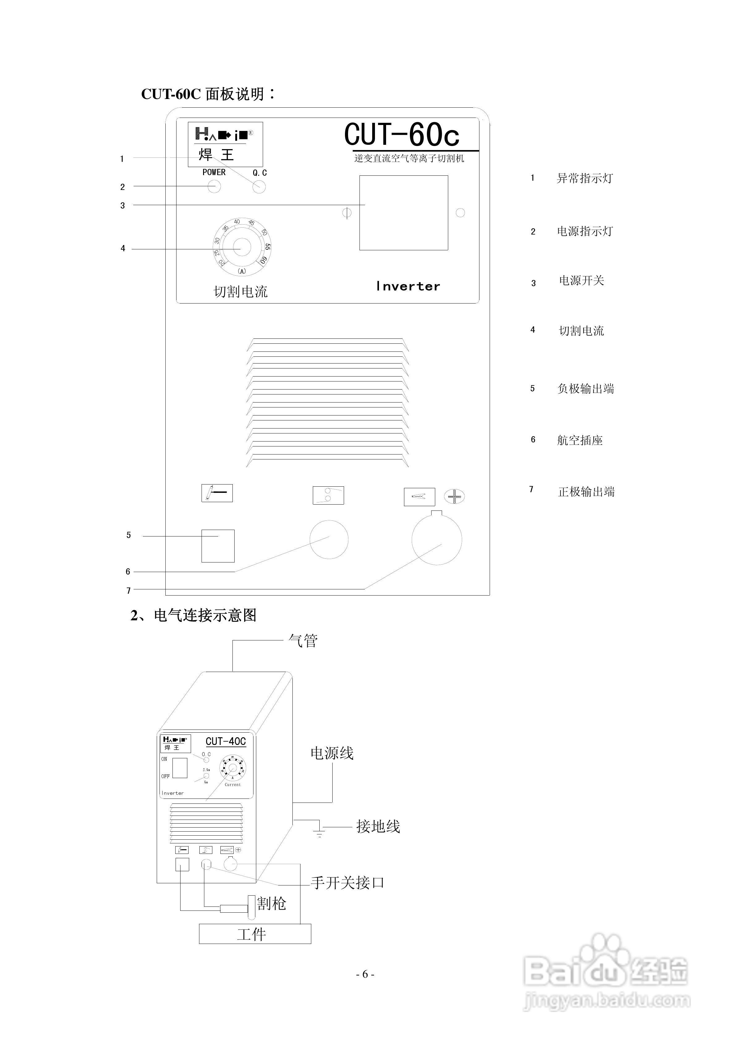 焊王CUT-60C空气等离子切割机使用说明书:[1]