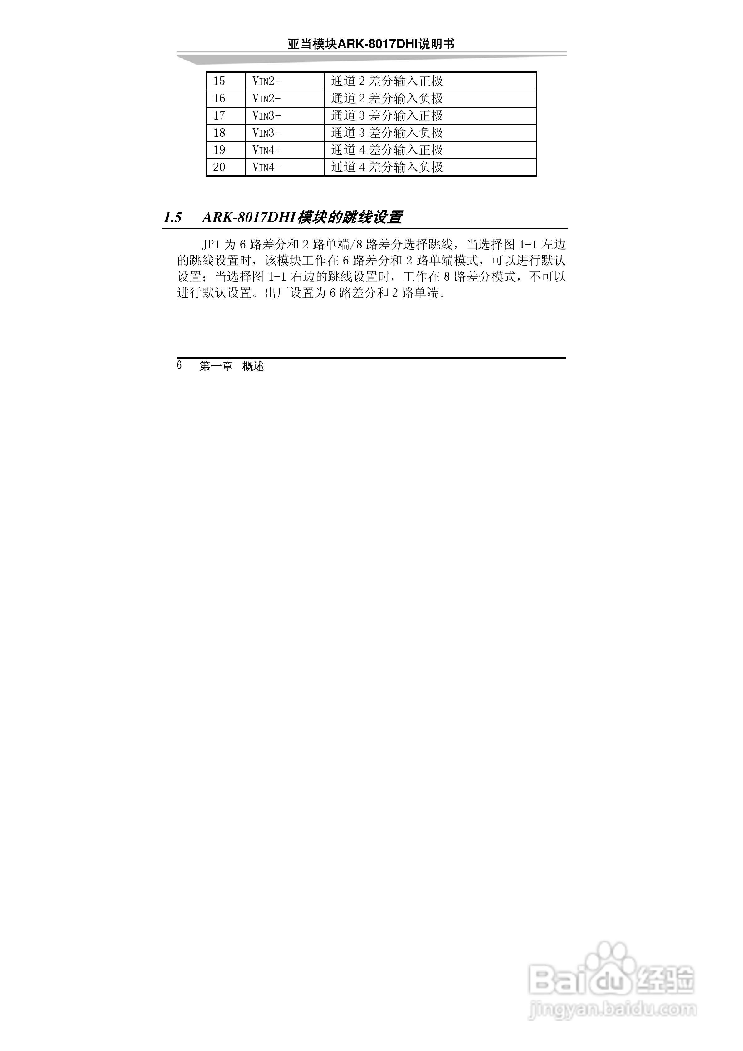 研祥ARK-8017DHI帯隔离16位差分8路模拟量输入模块说明:[2]
