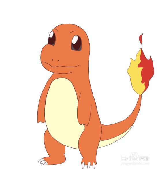 怎么画精灵宝可梦里的小火龙