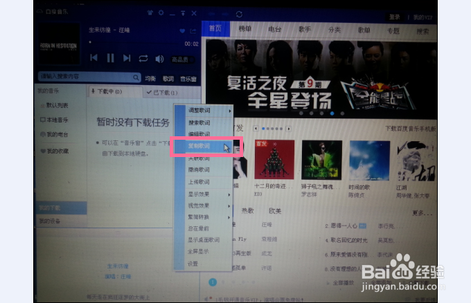 百度音乐怎么下载歌词