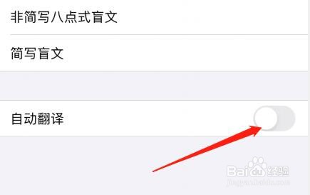 iPhone旁白盲文输入中怎么开启自动翻译？